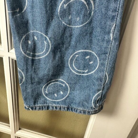 H&M x SMILEY Wide Leg Denim Jeans with Smiley Faces Size 2 - Picture 4 of 11